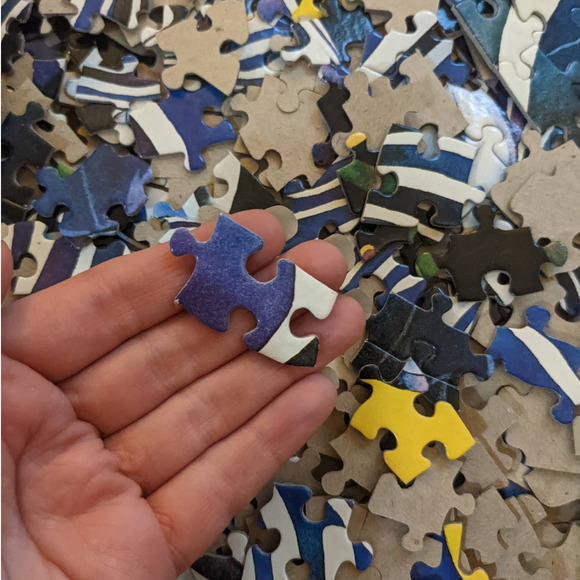 Vintage Zebra Jigsaw Puzzle "Stripes and Shadows" Barbara Wallace Art 550+ Piece - Picture 5 of 7